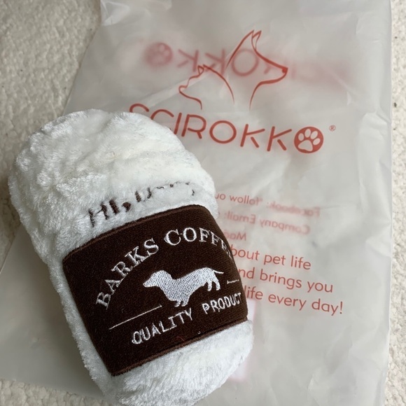 NEW Dog Puppy Squeaky Coffee Stuffed Toy - Picture 7 of 8